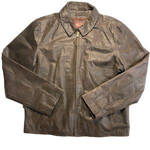 Wilson's Leather Men's Brown Distressed Thin Leather Jacket Size Large